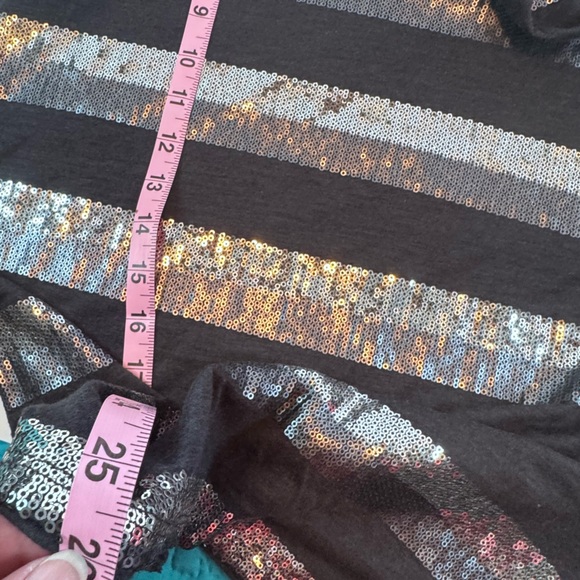 Roz & Ali Sequin Stripe Cowl-Neck Sleeveless Top XL - Picture 8 of 11